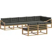 vidaXL Buiten bank set 6 st Wit en antracietkleurig Polyester