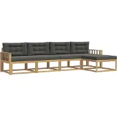 vidaXL Buiten bank set 4 st Wit en antracietkleurig Polyester