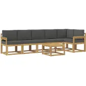 vidaXL Buiten bank set 7 st Wit en antracietkleurig Polyester