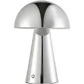 LINDBY LED-tafellamp Nevijo, dimbaar, chroom / zilver, Woon-/ Eetkamer, metaal, Modern, LED tafellamp