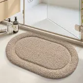 Unyqoos Beige wasbare badmat met antislip voor badkamer en douche