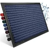 Unyqoos en Antislip Deurmat voor Buiten in Grijs-Blauw Gestreept Design