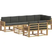 vidaXL Buiten bank set 9 st Wit en antracietkleurig Polyester