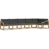 vidaXL Buiten bank set 4 st Wit en antracietkleurig Polyester