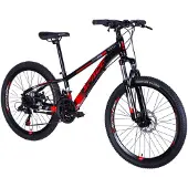 DaviBikes – Kinderfiets – 24 inch – 21 versnellingen – Schijfremmen – 130-160 cm – Zwart/Rose – Jongen