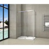 AICA Duschkabine Duschabtrennung 120x195cm Schiebetür,8mm NANO GLAS,90cm Duschwand Dusche