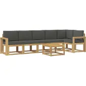 vidaXL Buiten bank set 7 st Wit en antracietkleurig Polyester
