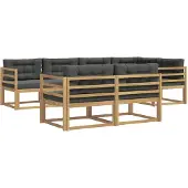 vidaXL Buiten bank set 6 st Wit en antracietkleurig Polyester