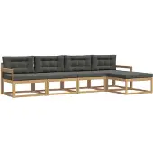 vidaXL Buiten bank set 4 st Wit en antracietkleurig Polyester