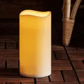 Unyqoos LED-buitenkaars van kunststof – weerbestendig (IP44), warmwitte LED met vlammensimulatie, op batterijen, timerfunctie (6 uur), 22,5 x 11,5 cm