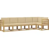 vidaXL Buiten bank set 6 st Wit en Beige Polyester