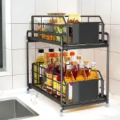 Unyqoos Metalen keukenkast organizer met schuiflade en antislip ontwerp