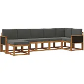 vidaXL Buiten bank set 7 pcs Natuurlijk en Antraciet Polyester