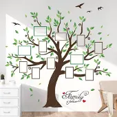 Unyqoos Grote muursticker met stamboom en fotolijsten voor woonkamer en slaapkamer