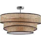 LUCANDE Plafondlamp Elowen, dimbaar, hout licht, Woon-/ Eetkamer, Bamboe, Modern, plafondlamp