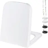 Unyqoos Vierkante wc-bril met softclose, Quick-Release en verstelbare scharnieren