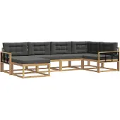 vidaXL Buiten bank set 5 st Wit en antracietkleurig Polyester