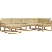 vidaXL Buiten bank set 5 st Wit en Beige Polyester