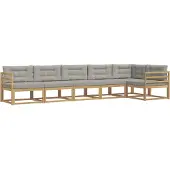 vidaXL Buiten bank set 4 st Wit en Lichtgrijs Polyester