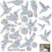 Unyqoos Set van 61 herbruikbare raamstickers voor vogelbescherming en regenboogeffecten