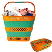 Unyqoos Opvouwbare wasmand met ventilatiegaten en draagbare handgrepen