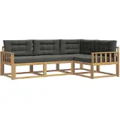 vidaXL Buiten bank set 3 st Wit en antracietkleurig Polyester