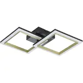 Eglo Slimme Plafondlamp Calliera 53cm Zwart Met Goud Vierkant