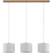 LINDBY Hanglamp Imarin, dimbaar, hout licht, Woon-/ Eetkamer, Textiel / Stof / Zijde, Modern, Hanglamp
