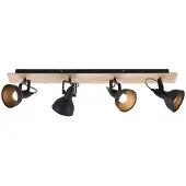LINDBY Plafondlamp , Aylis, dimbare, Zwart, Woonkamer, Metaal, Industrieel