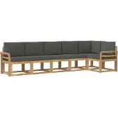 vidaXL Buiten bank set 6 st Wit en antracietkleurig Polyester