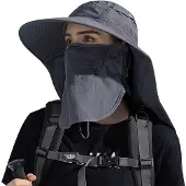 Unyqoos Zonbeschermende Safarihoed met Gezichtsbedekking en Nekflap voor Outdooractiviteiten