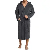 Unyqoos Comfortabele herenbadjas met capuchon in stijlvolle blauwe kleur