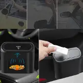Unyqoos Universele mini-auto vuilnisemmer met klapdeksel voor auto-organisatie