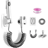 Unyqoos Complete set voor bidet handdouche met flexibele slang en wandhouder