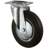 BS Rollen Zwenkwiel Wiel Ø 80 mm Draagvermogen 50 kg Massieve rubberen plaat L104xB80 mm