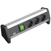 Bachmann DESK 3x geaard stopcontact, met schakelaar, 3 m