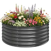 Outsunny verhoogde plantenbak - staal - donkergrijs