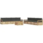 vidaXL Buiten bank set 9 st Wit en antracietkleurig Polyester
