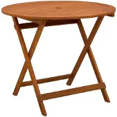 vidaXL Vouwtuin Tafel Bruin Ø 90 x 75 cm Massief Eucalyptus Hout
