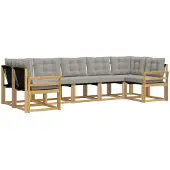 vidaXL Buiten bank set 7 st Wit en Lichtgrijs