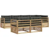 vidaXL Buiten bank set 7 st Wit en antracietkleurig Polyester