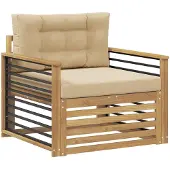 vidaXL Buitensofa Polyester wit en beige