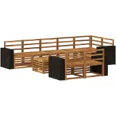 vidaXL Buiten bank set 9 st Naturel Polyester