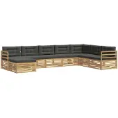vidaXL Buiten bank set 8 st Wit en antracietkleurig Polyester