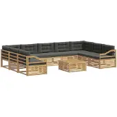 vidaXL Buiten bank set 10 st Wit en antracietkleurig Polyester