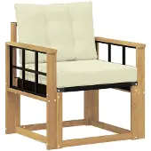 vidaXL Buitensofa Massief Acaciahout en Textilene Wit