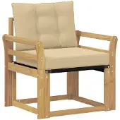 vidaXL Buitensofa Massief Acaciahout en Textilene Wit