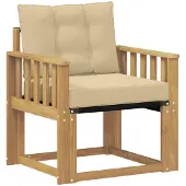 vidaXL Buitensofa Massief Acaciahout en Textilene Wit