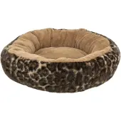 Trixie hondenmand leo soft rond pluche bruin/panterprint - 50 cm