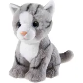 Heunec knuffel kat grijs 22cm speelgoed pluche kat.